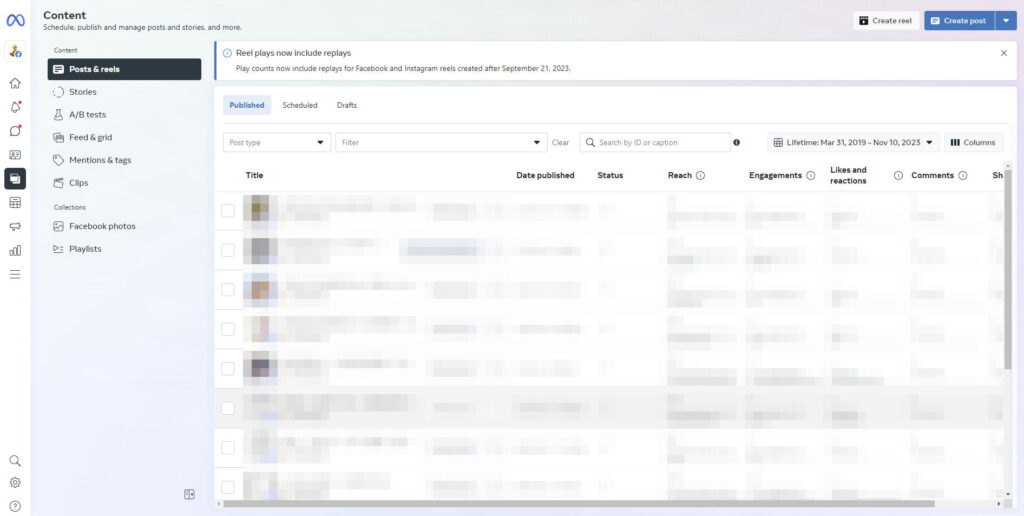 Meta Business Suite screen shot